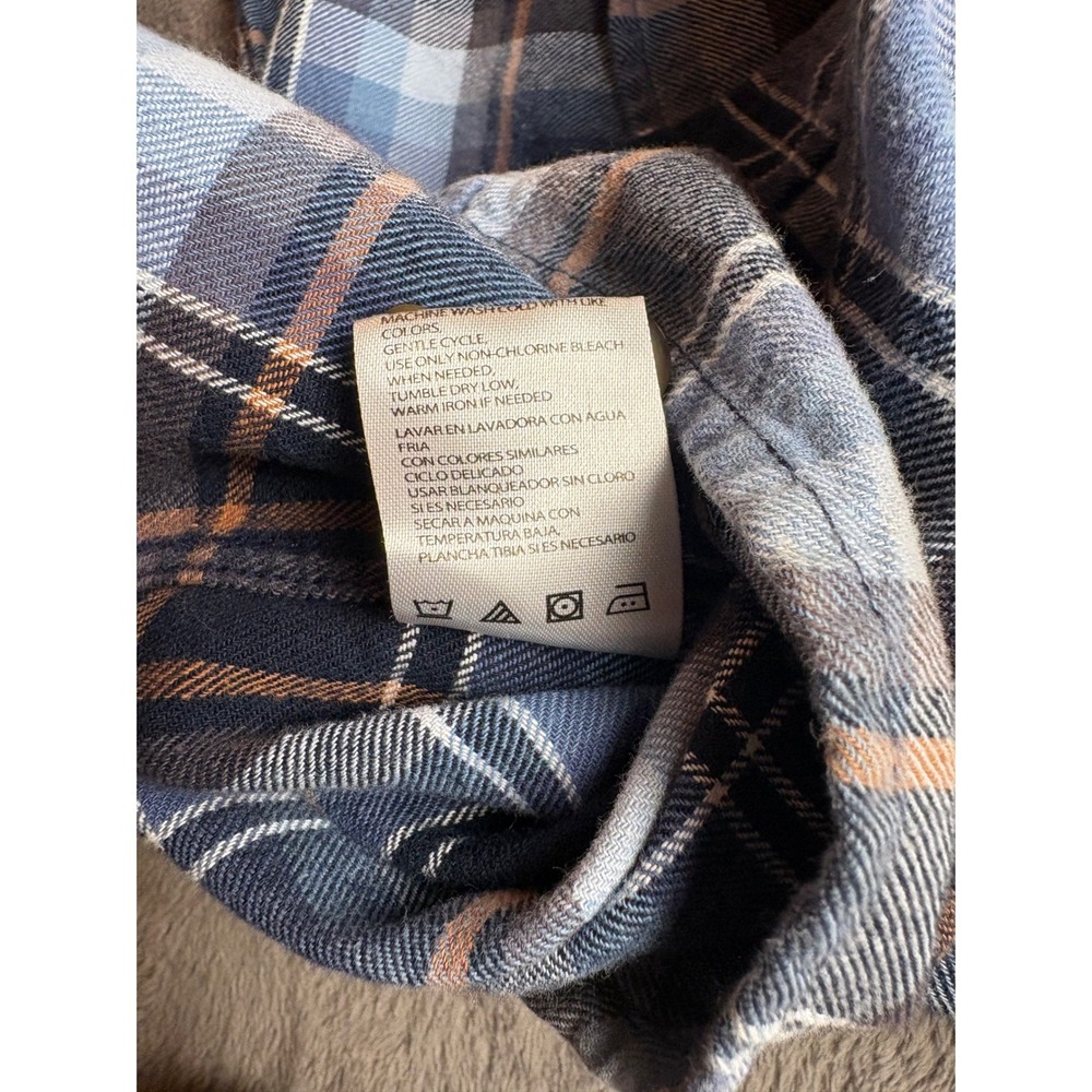 Weatherproof Vintage Shirt Mens XL Blue Brown Plaid 100% Cotton Button Down - Picture 6 of 8